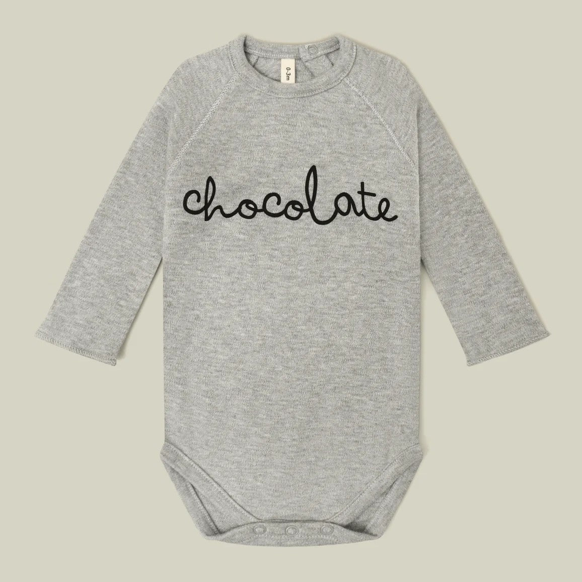 organic zoo】Grey Melange Chocolate Bodysuit ロンパース 0-3M