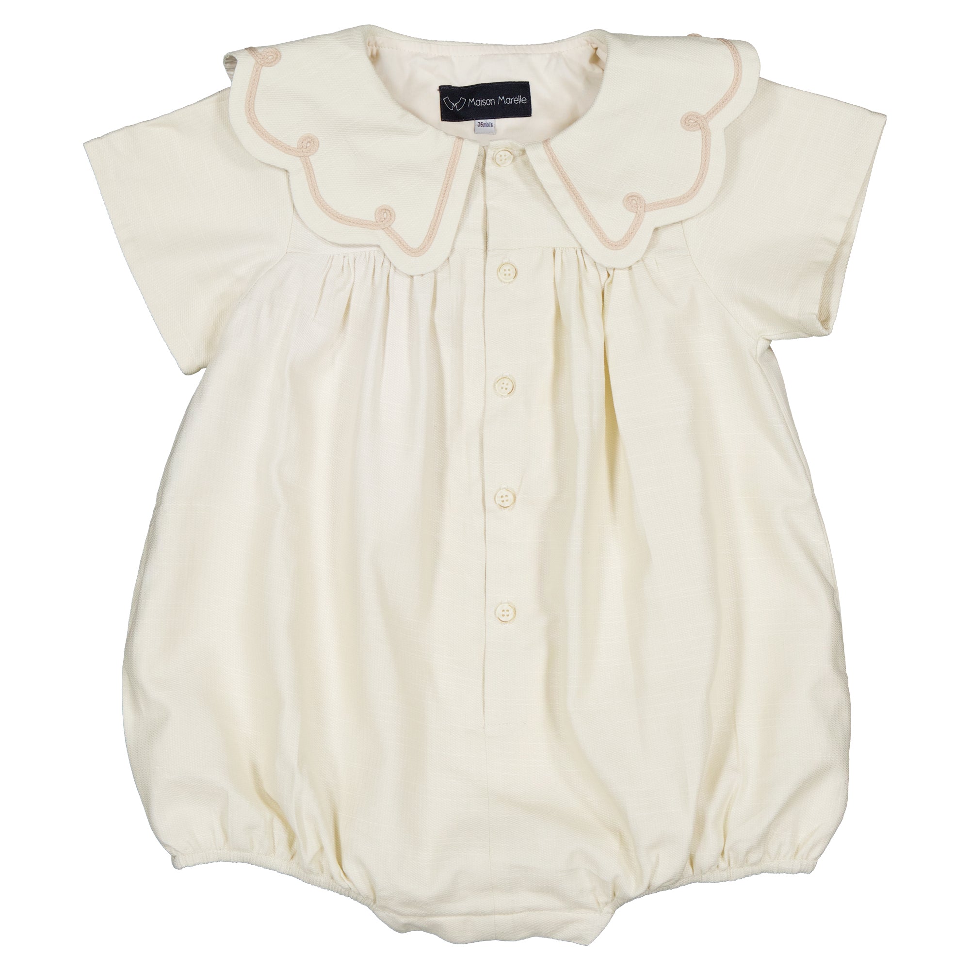 Maison Marelle】Romper CARNOT linen short sleeves ロンパース 12m