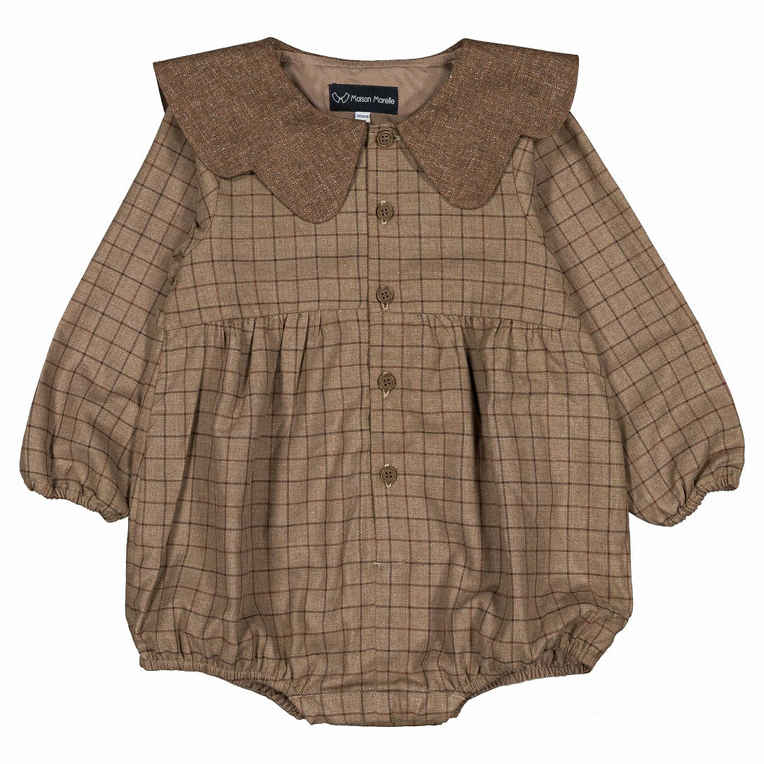 Maison Marelle】Romper NEUILLY brown ロンパース 12m,18m,24m