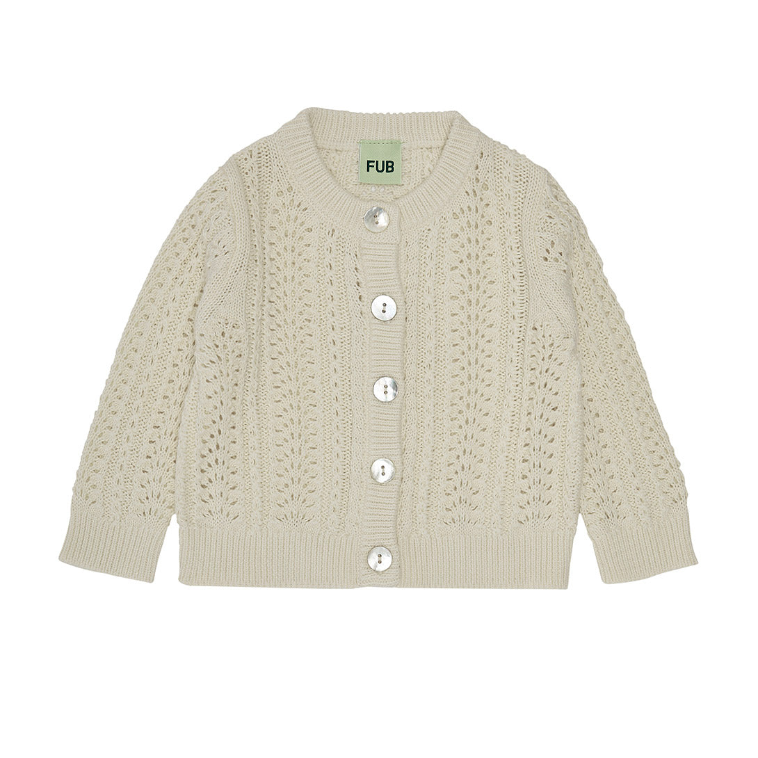 FUB】【40％off】Baby Pointelle Cardigan | ecru | 透かし編み