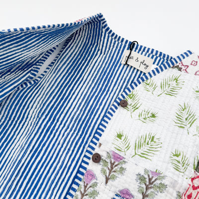 【phet and ploy】QULTED VEST Blue stripe ベスト 4y（Sub Image-4） | Coucoubebe/ククベベ