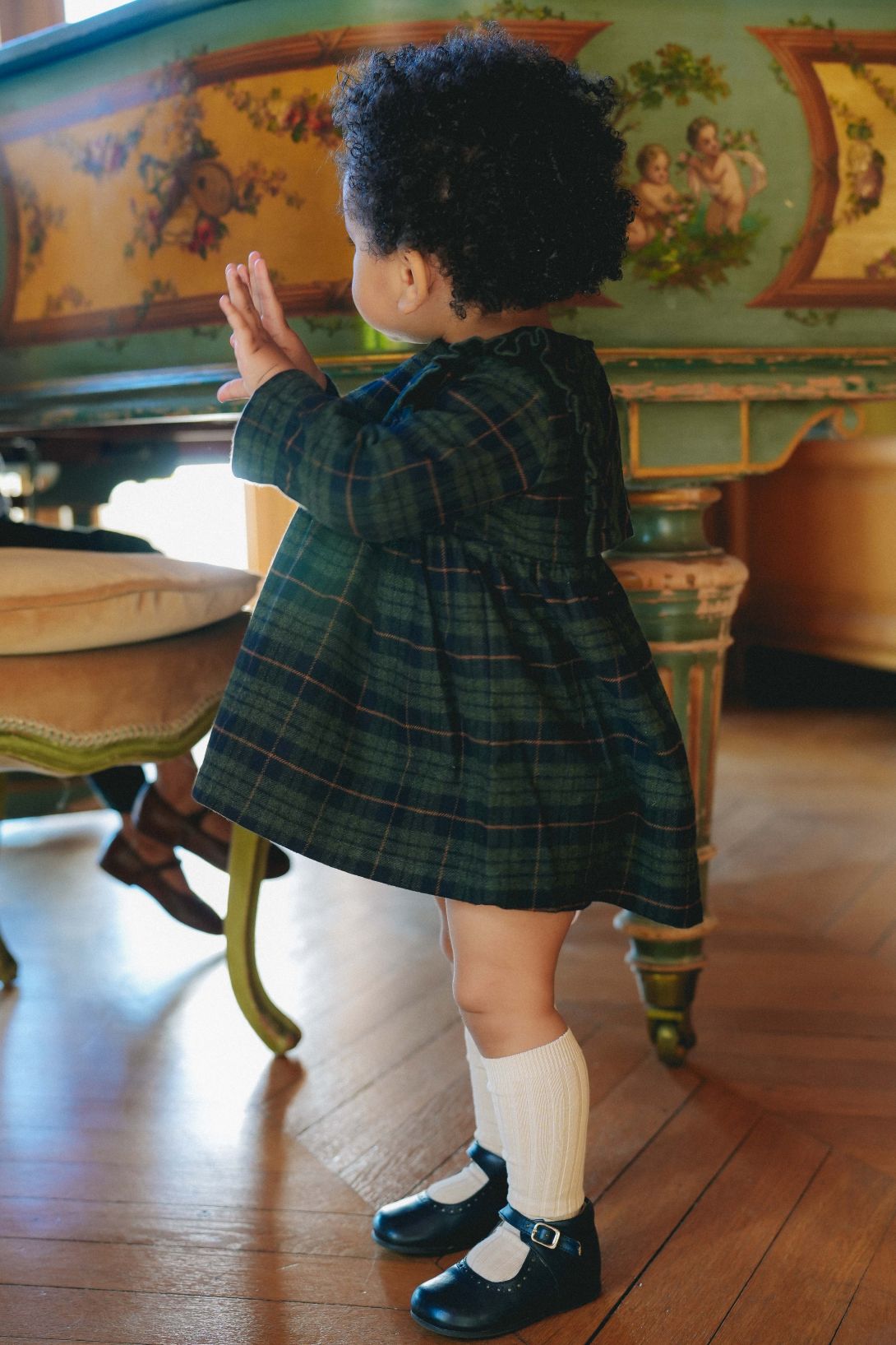 【LOIR Paris】Robe NINON TARTAN OVERSHIRT ワンピース 18m,24m,36m  | Coucoubebe/ククベベ