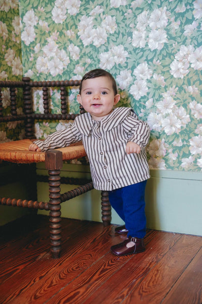 【LOIR Paris】Chemise LORETTE FLOCKED CREAM STRIPES シャツ 18m,24m,36m（Sub Image-5） | Coucoubebe/ククベベ