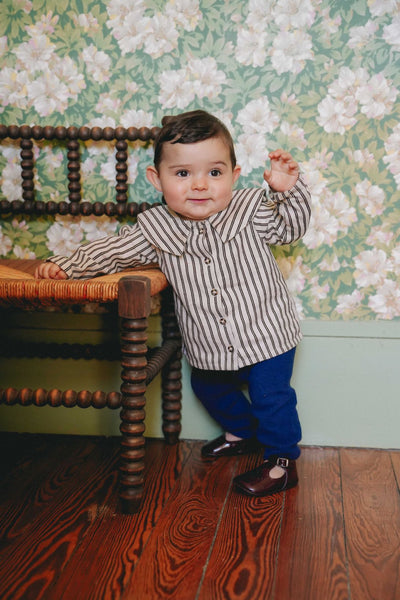 【LOIR Paris】Chemise LORETTE FLOCKED CREAM STRIPES シャツ 18m,24m,36m（Sub Image-7） | Coucoubebe/ククベベ