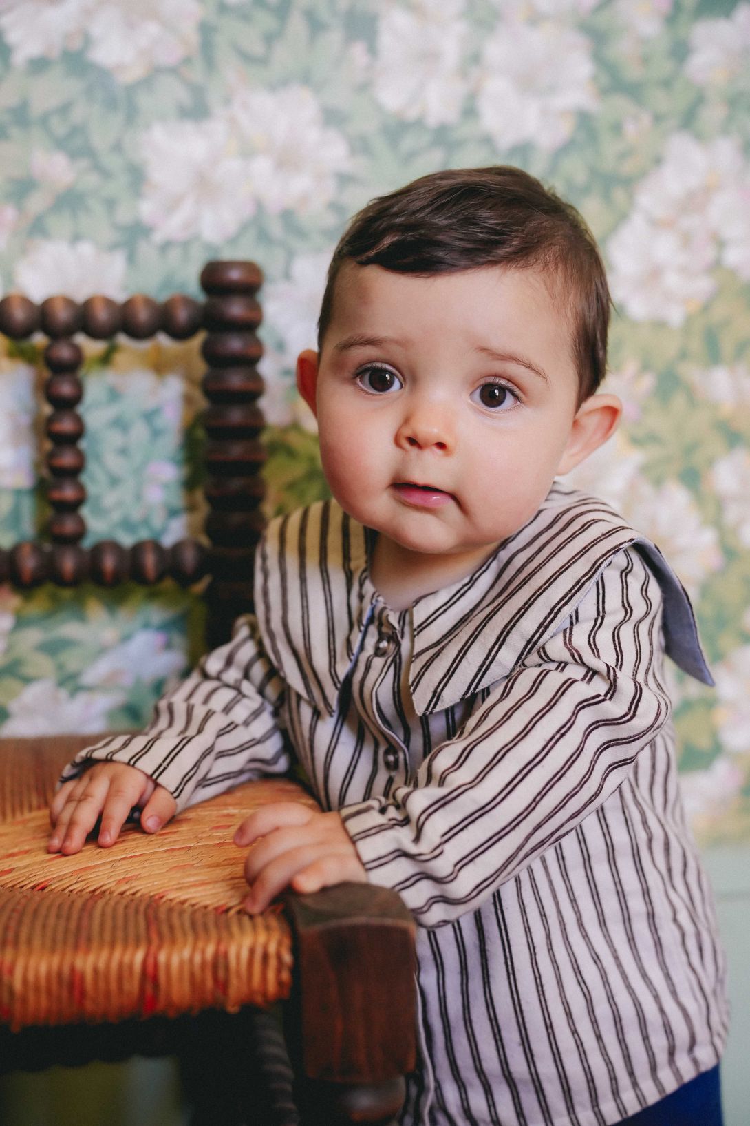 【LOIR Paris】Chemise LORETTE FLOCKED CREAM STRIPES シャツ 18m,24m,36m  | Coucoubebe/ククベベ