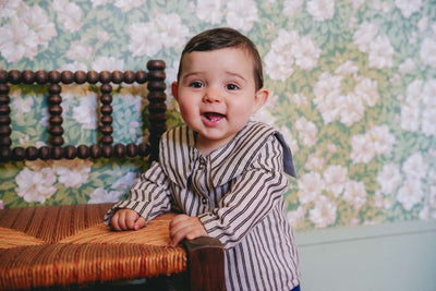 【LOIR Paris】Chemise LORETTE FLOCKED CREAM STRIPES シャツ 18m,24m,36m（Sub Image-10） | Coucoubebe/ククベベ