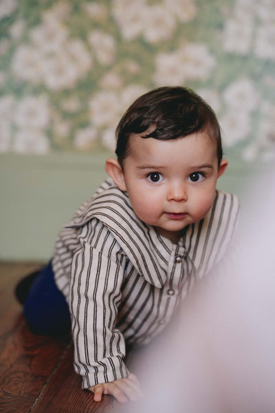【LOIR Paris】Chemise LORETTE FLOCKED CREAM STRIPES シャツ 18m,24m,36m（Sub Image-11） | Coucoubebe/ククベベ
