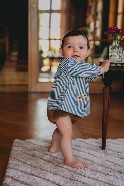 【LOIR Paris】Chemise CEZANNE GREEN STRIPES シャツ 18m,24m,36m（Sub Image-4） | Coucoubebe/ククベベ