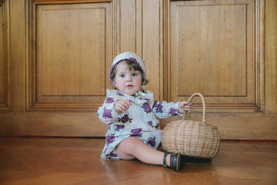【LOIR Paris】Barboteuse NINE PEONIES & STRIPES ロンパース 12m,18m,24m（Sub Image-6） | Coucoubebe/ククベベ