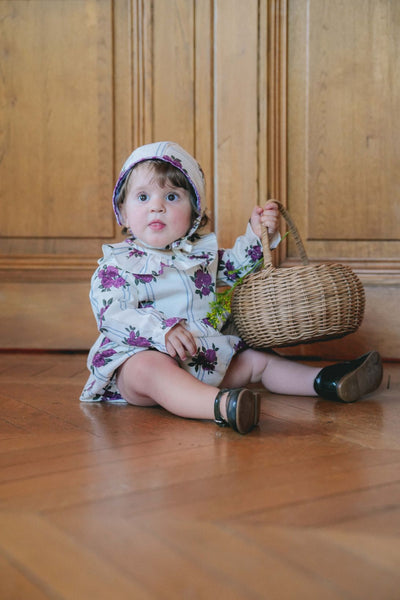 【LOIR Paris】Barboteuse NINE PEONIES & STRIPES ロンパース 12m,18m,24m（Sub Image-5） | Coucoubebe/ククベベ