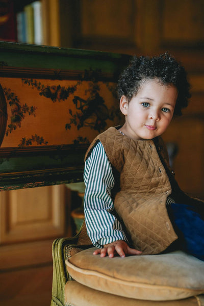 【LOIR Paris】【予約販売】Veste GABRIEL BISCUIT QUILTEDVELVET ベスト 36m,4Y（Sub Image-8） | Coucoubebe/ククベベ