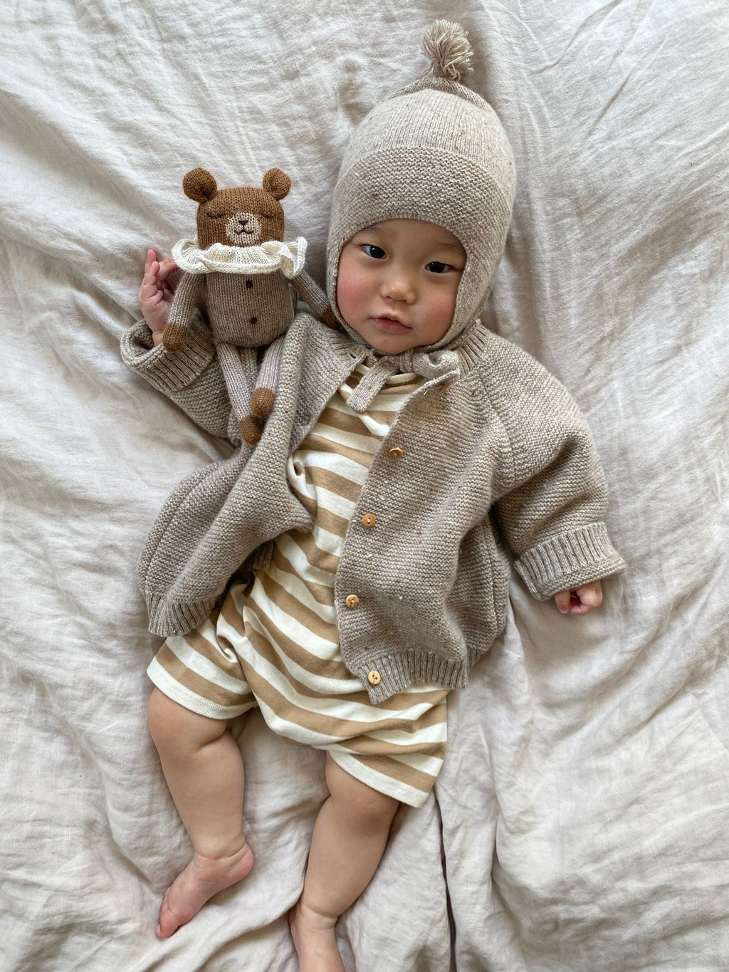 【organic zoo】Oatmeal Tassel Wool Hat 帽子3-6M,6-12M  | Coucoubebe/ククベベ