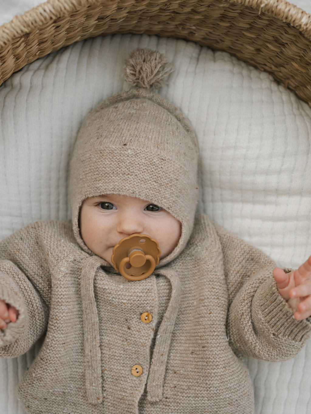 【organic zoo】Oatmeal Tassel Wool Hat 帽子3-6M,6-12M  | Coucoubebe/ククベベ