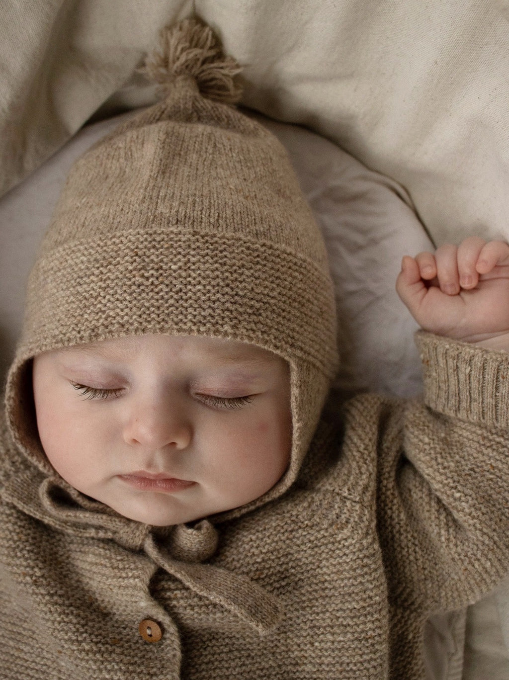 【organic zoo】Oatmeal Tassel Wool Hat 帽子3-6M,6-12M  | Coucoubebe/ククベベ