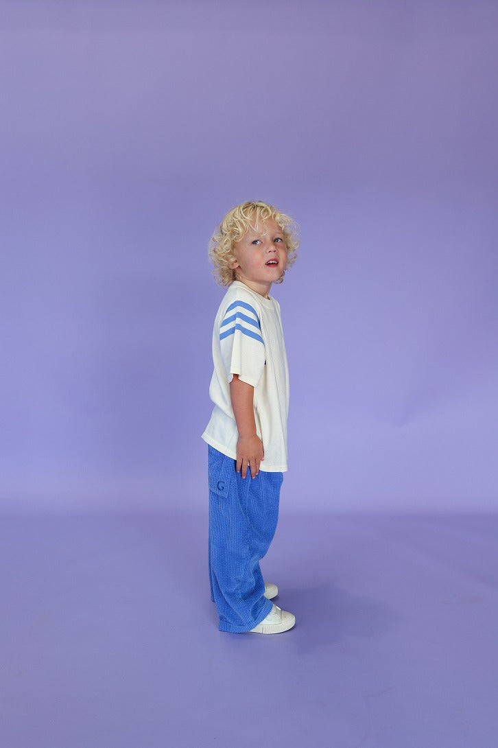 【GROWN】Knitted Stripe Sleeve Tee Milk Tシャツ 12-18m,18-24m,2-3y,3-4y  | Coucoubebe/ククベベ