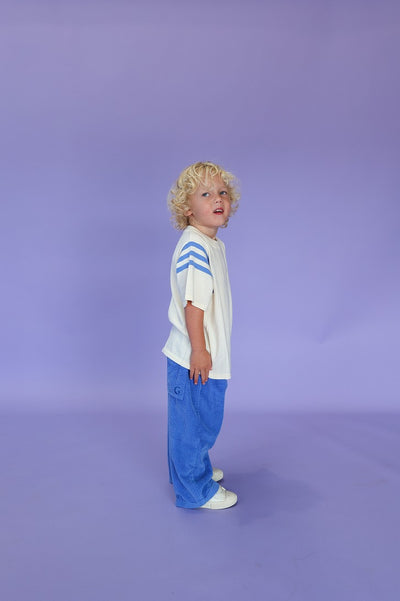 【GROWN】Knitted Stripe Sleeve Tee Milk Tシャツ 12-18m,18-24m,2-3y,3-4y（Sub Image-4） | Coucoubebe/ククベベ