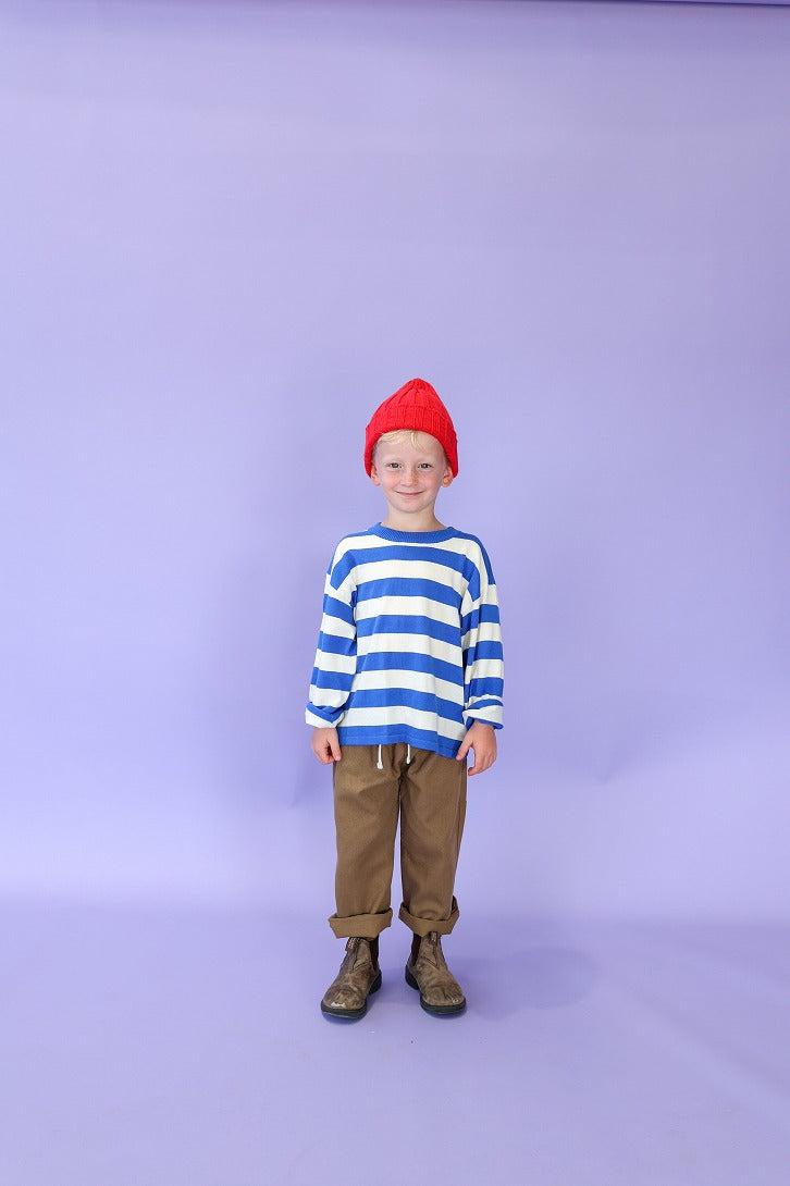 【GROWN】Stripe Long Sleeve Tee Sea Tシャツ 12-18m,18-24m,2-3y  | Coucoubebe/ククベベ