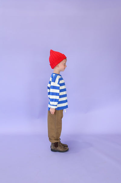 【GROWN】Stripe Long Sleeve Tee Sea Tシャツ 12-18m,18-24m,2-3y（Sub Image-7） | Coucoubebe/ククベベ