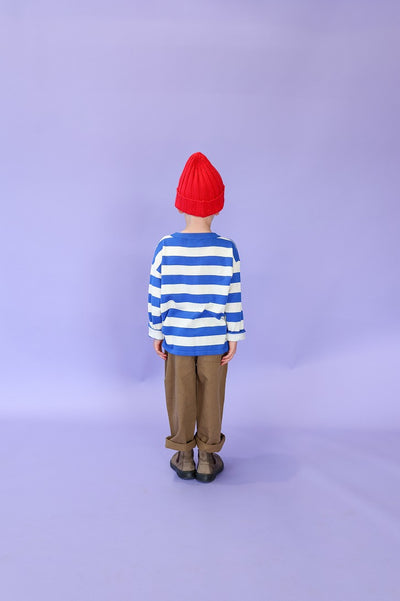 【GROWN】Stripe Long Sleeve Tee Sea Tシャツ 12-18m,18-24m,2-3y（Sub Image-8） | Coucoubebe/ククベベ