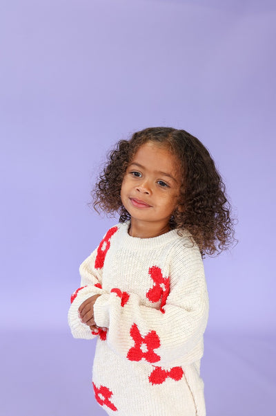 【GROWN】Knitted Posy Pull Over Milk ニット 12-18m,18-24m,2-3y（Sub Image-5） | Coucoubebe/ククベベ