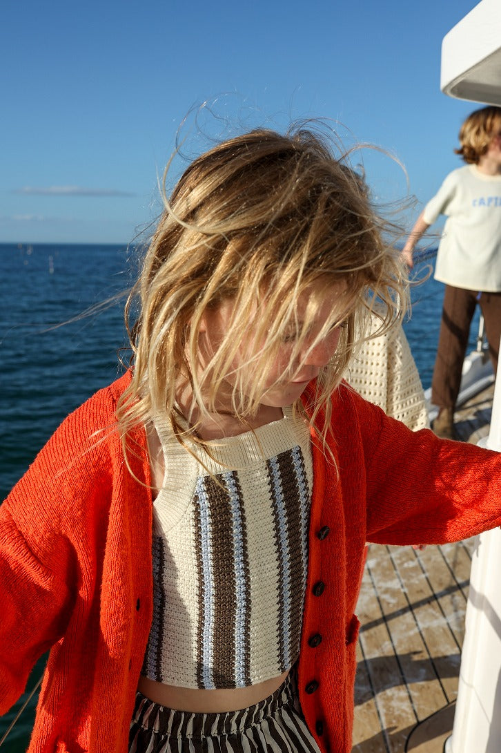 【GROWN】Textured Cardigan Port Red カーディガン 12-18m,18-24m,2-3y,3-4y  | Coucoubebe/ククベベ