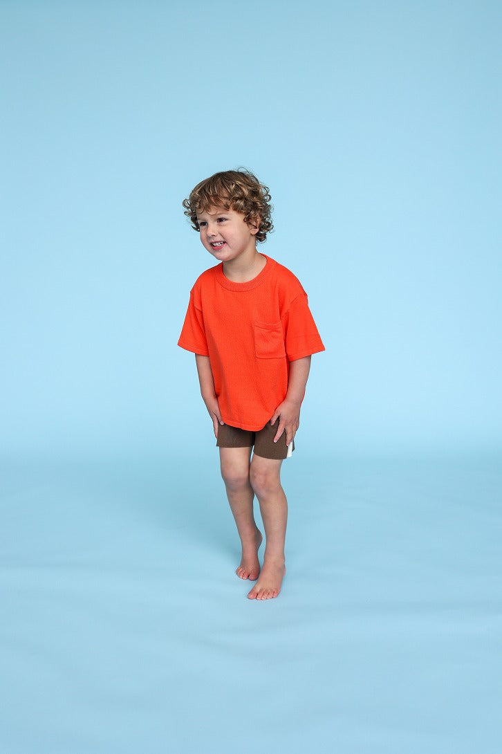 【GROWN】Knitted Pocket Tee Rosso Tシャツ 12-18m,18-24m,2-3y  | Coucoubebe/ククベベ