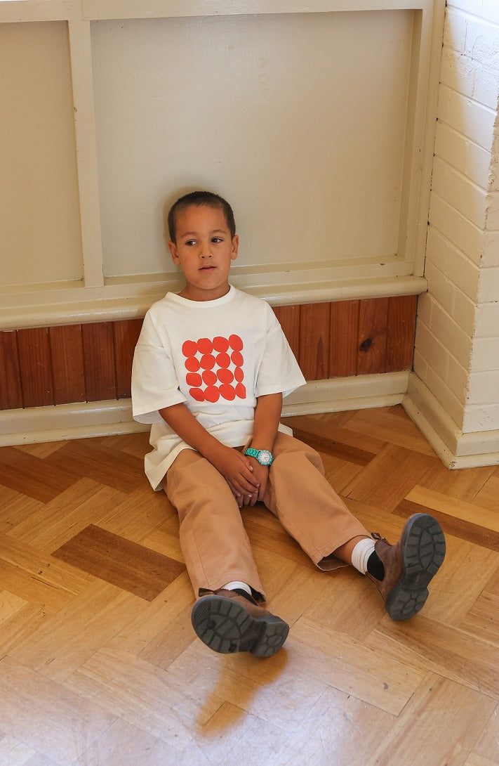 【GROWN】Organic Pebble Tee Tomato Tシャツ 12-18m,18-24m,2-3y,3-4y  | Coucoubebe/ククベベ