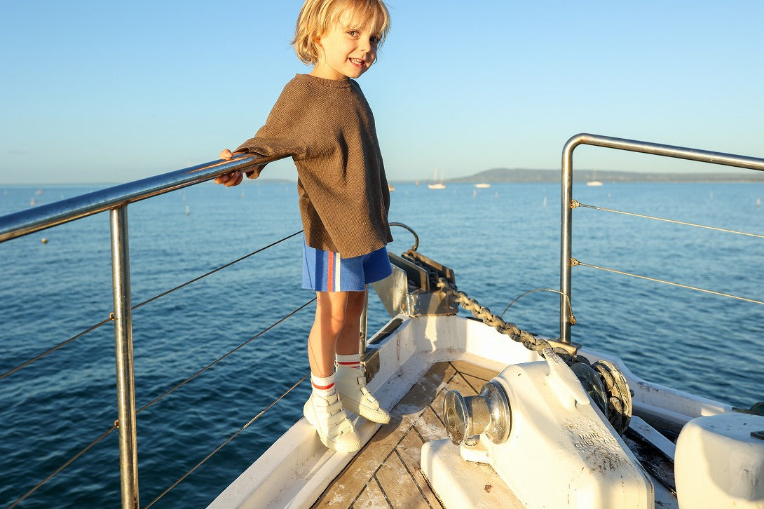 【GROWN】Fishing Club Rib Tee Mud Tシャツ 12-18m,18-24m,2-3y,3-4y  | Coucoubebe/ククベベ