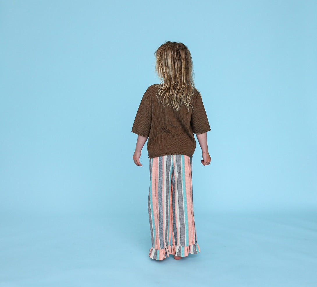 【GROWN】Summer Stripe Cotton Frill Pant パンツ 12-18m,18-24m,2-3y,3-4y  | Coucoubebe/ククベベ