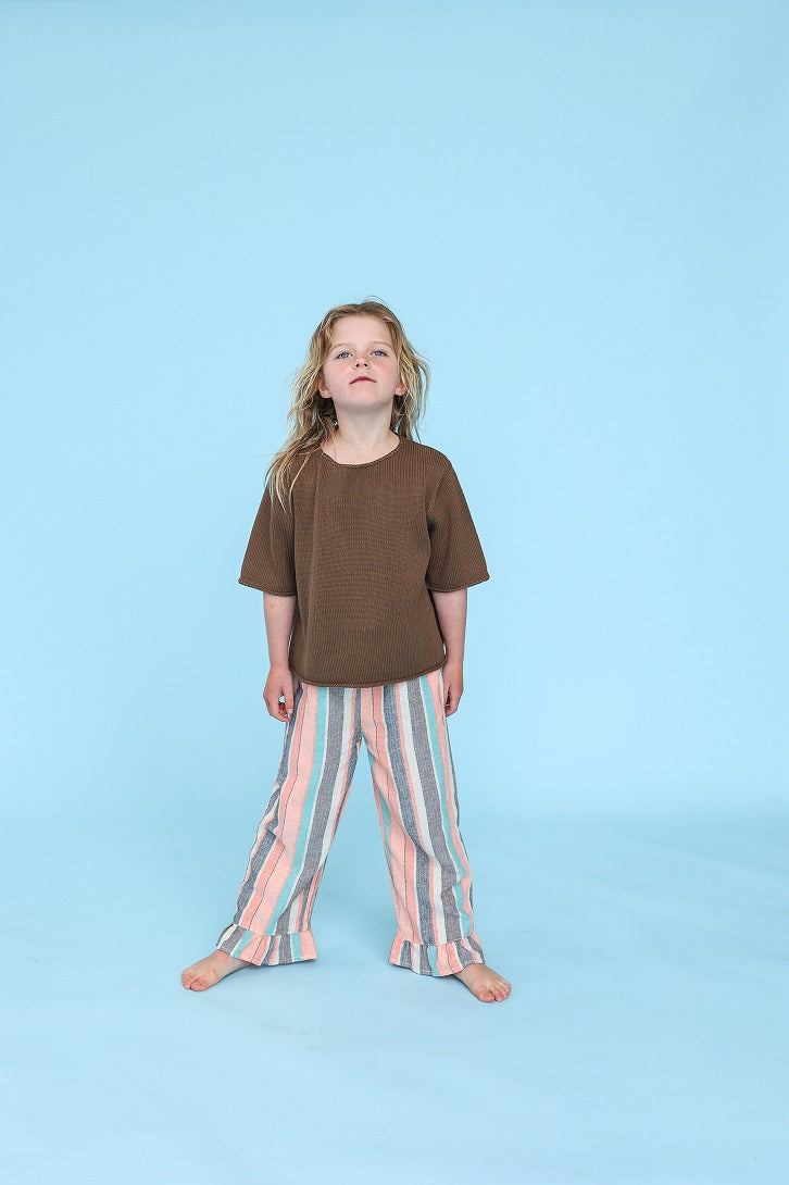 【GROWN】Summer Stripe Cotton Frill Pant パンツ 12-18m,18-24m,2-3y,3-4y  | Coucoubebe/ククベベ