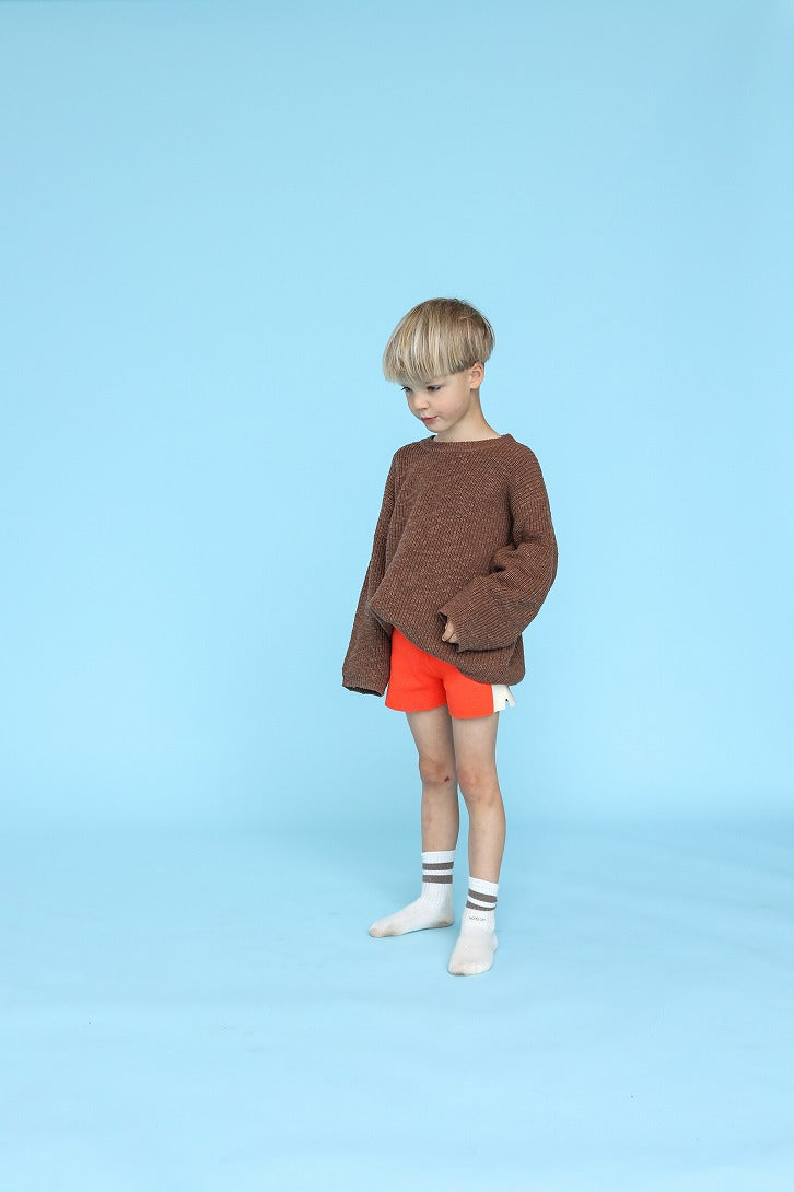 【GROWN】Chunky Rib Knit Pull Over Cafe ニット 12-18m,18-24m,2-3y,3-4y  | Coucoubebe/ククベベ