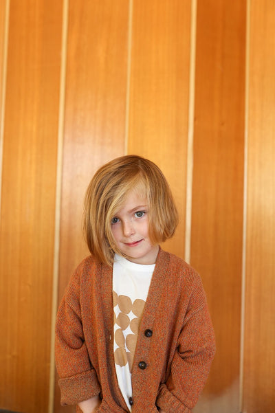 【GROWN】Fleck Yarn Pocket Cardigan Tawny カーディガン 12-18m,18-24m,2-3y（Sub Image-5） | Coucoubebe/ククベベ