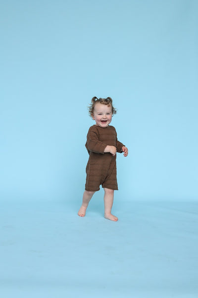 【GROWN】Knitted Pointelle Playsuit Cafe ロンパース 6-12m,12-18m,18-24m（Sub Image-3） | Coucoubebe/ククベベ