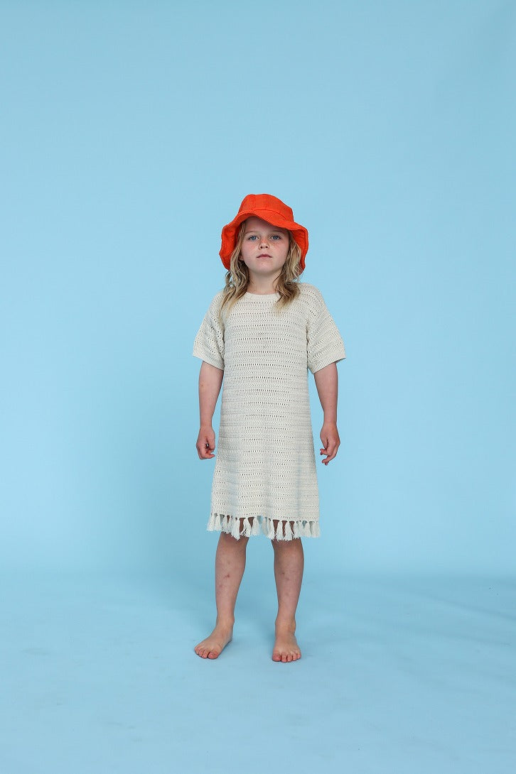 【GROWN】Knitted Tassel Dress Dune ワンピース 12-18m,18-24m,2-3y,3-4y  | Coucoubebe/ククベベ