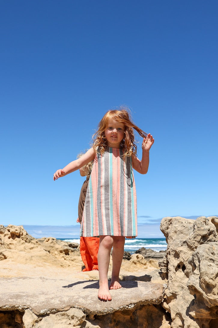 【GROWN】Summer Stripe Shift Cotton Dress ワンピース 12-18m,18-24m,2-3y  | Coucoubebe/ククベベ