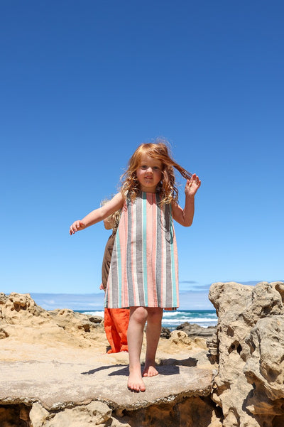 【GROWN】Summer Stripe Shift Cotton Dress ワンピース 12-18m,18-24m,2-3y（Sub Image-6） | Coucoubebe/ククベベ