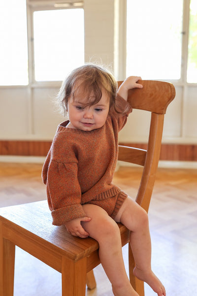 【GROWN】Fleck Yarn Pull Over Tawny ニット 12-18m,18-24m（Sub Image-4） | Coucoubebe/ククベベ