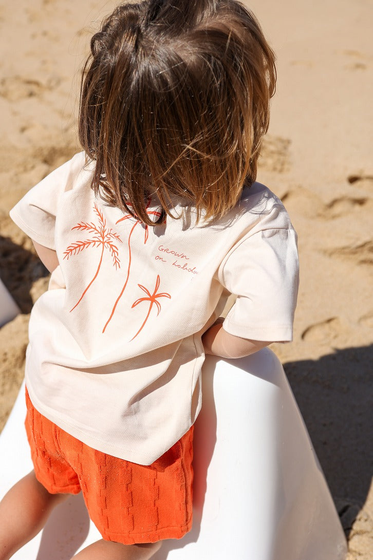 【GROWN】Organic Everyday Palm Tee Natural Tシャツ 12-18m,18-24m,2-3y,3-4y  | Coucoubebe/ククベベ