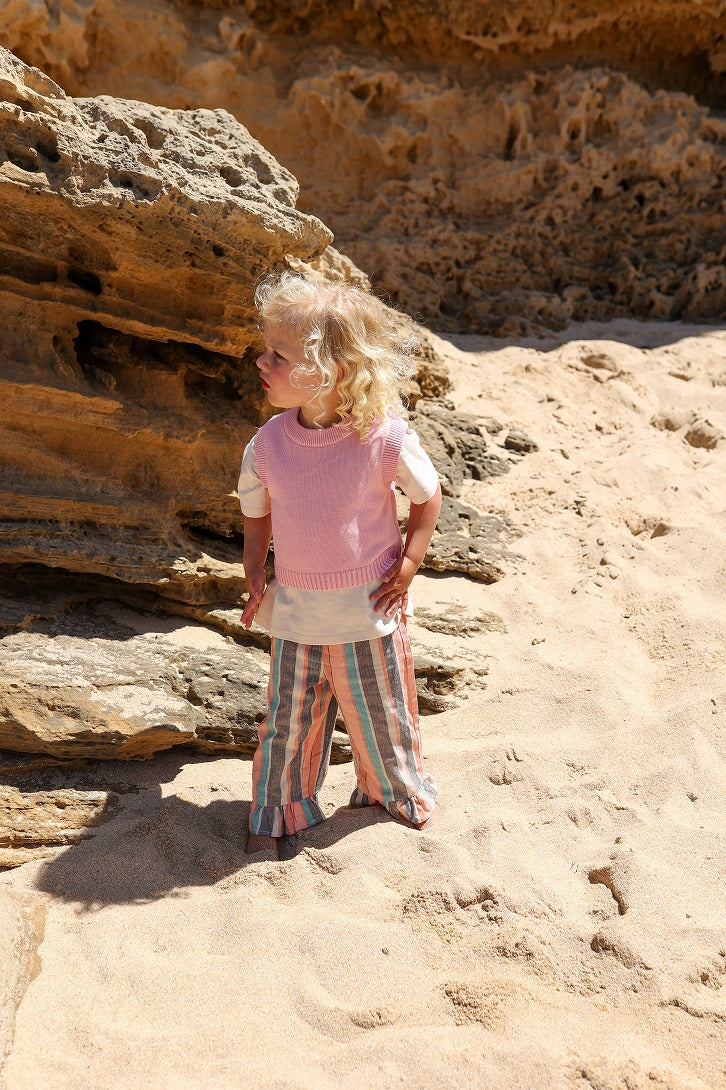 【GROWN】Summer Stripe Cotton Frill Pant パンツ 12-18m,18-24m,2-3y,3-4y  | Coucoubebe/ククベベ