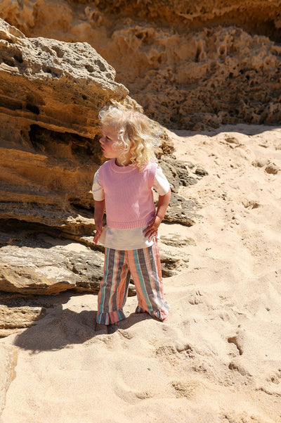 【GROWN】Summer Stripe Cotton Frill Pant パンツ 12-18m,18-24m,2-3y,3-4y（Sub Image-5） | Coucoubebe/ククベベ