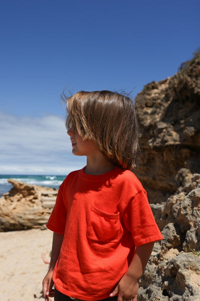 【GROWN】Knitted Pocket Tee Rosso Tシャツ 12-18m,18-24m,2-3y（Sub Image-5） | Coucoubebe/ククベベ