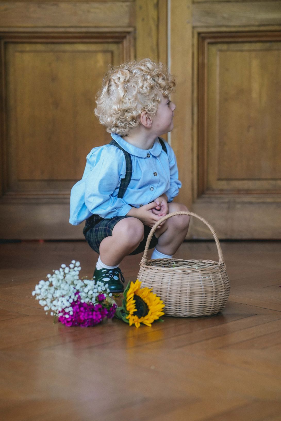 【LOIR Paris】Chemise CEZANNE BLUE FLANELLE シャツ 18m,24m,36m  | Coucoubebe/ククベベ