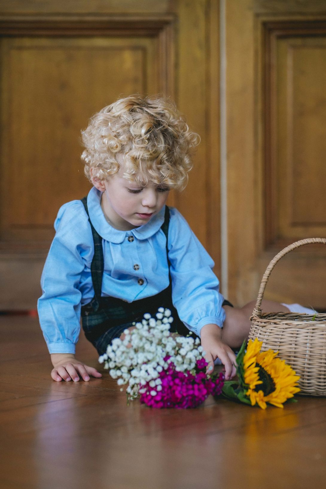 【LOIR Paris】Chemise CEZANNE BLUE FLANELLE シャツ 18m,24m,36m  | Coucoubebe/ククベベ