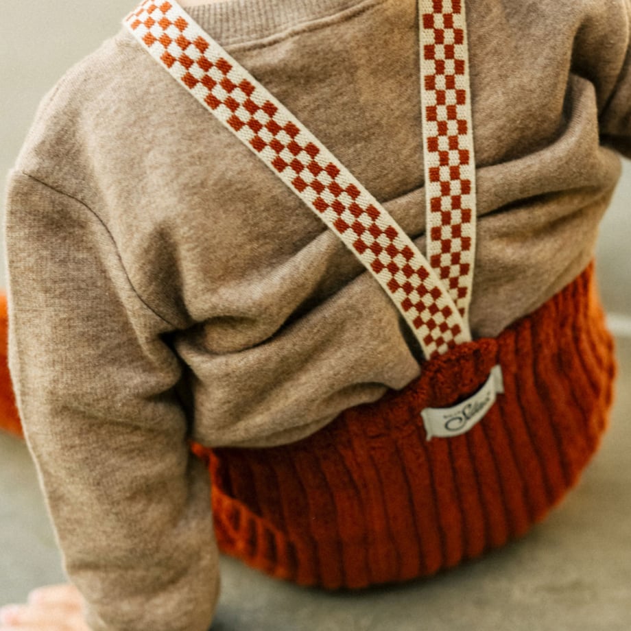 【SILLY Silas】Granny Teddy Warmy Footless Collection Cinnamon Checked レギンス 6-12m,1-2y,2-3y  | Coucoubebe/ククベベ