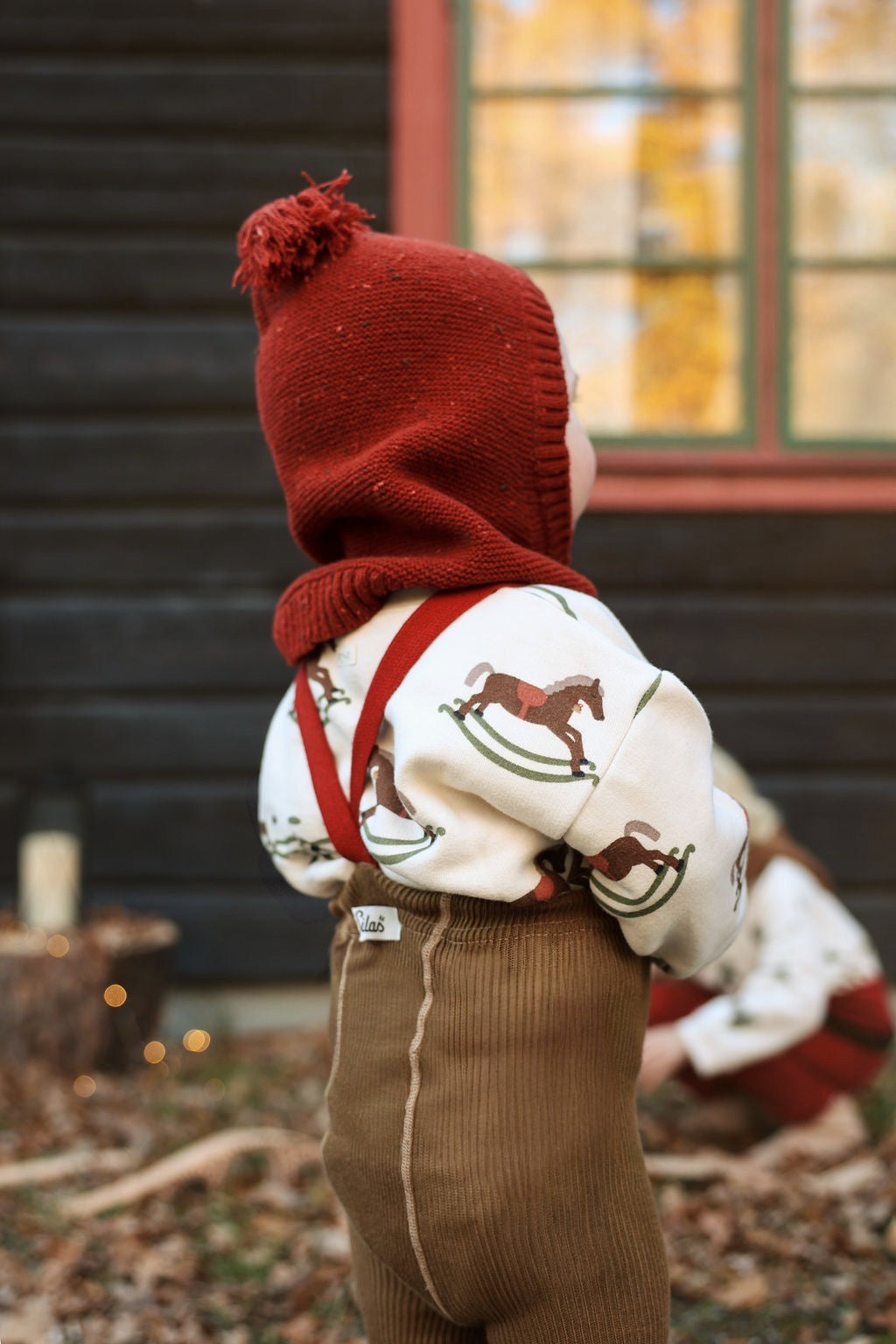 【SILLY Silas】Classic Footed Acorn Brown×Maple Leaf タイツ 3-6m  | Coucoubebe/ククベベ