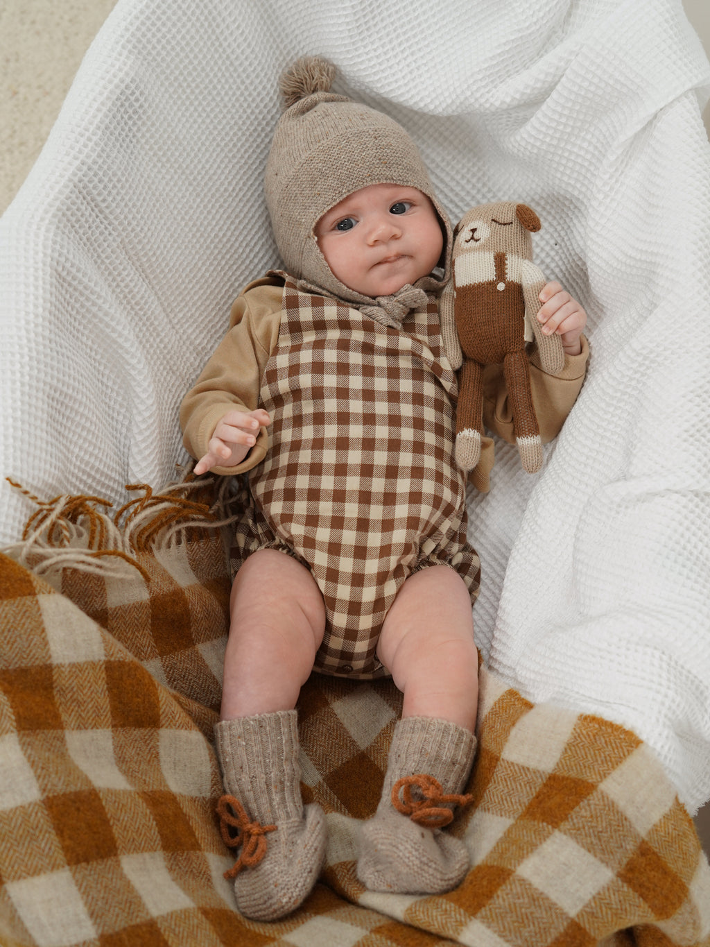 【organic zoo】Chestnut Gingham Bloomers ブルマ 6-12M,1-2Y  | Coucoubebe/ククベベ