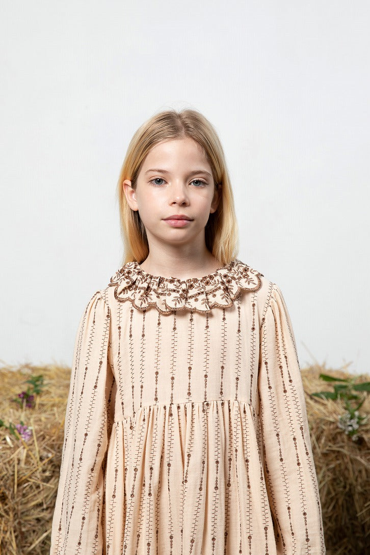 【Bebe Organic】Amelia Dress Antique Rose ワンピース 2Y,4Y  | Coucoubebe/ククベベ