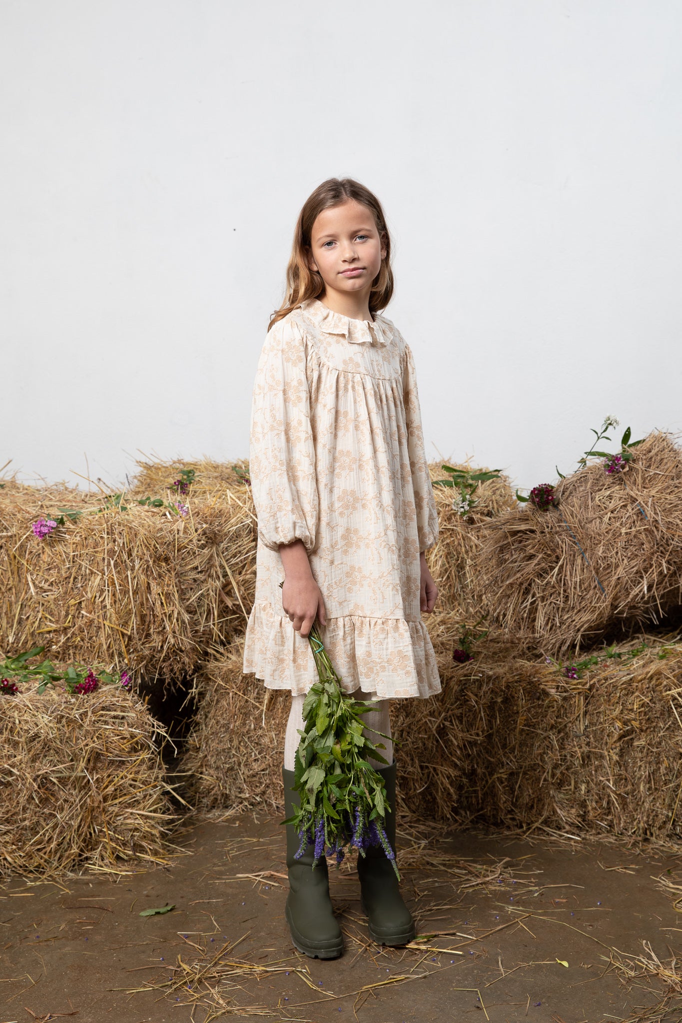 【Bebe Organic】Isabella Dress Natural Embroidery ワンピース 12m,18m,2Y,4Y  | Coucoubebe/ククベベ