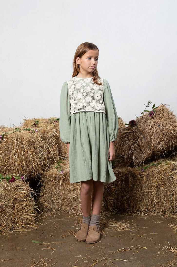 【Bebe Organic】Iris Dress Forest Lace ワンピース 2Y,4Y  | Coucoubebe/ククベベ