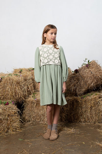 【Bebe Organic】Iris Dress Forest Lace ワンピース 2Y,4Y（Sub Image-3） | Coucoubebe/ククベベ